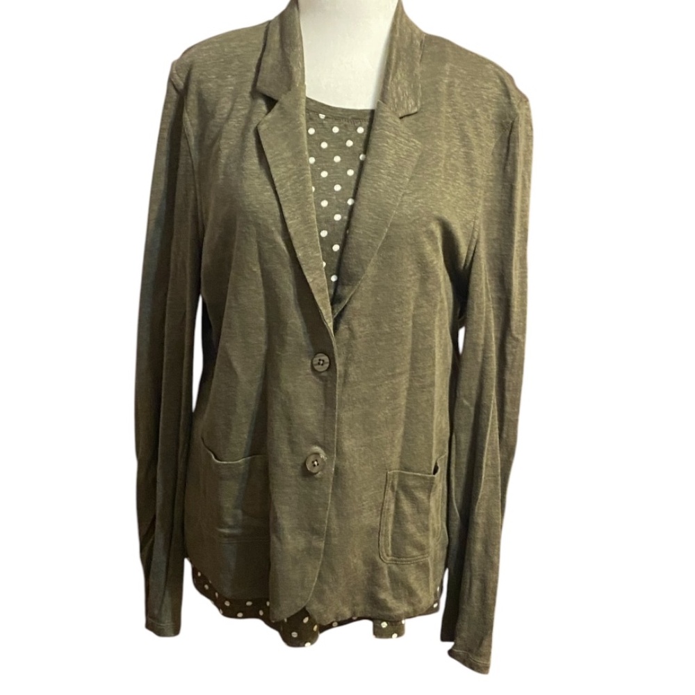 LINEN 2 pce Simons Contemporaine jacket & shirt set.